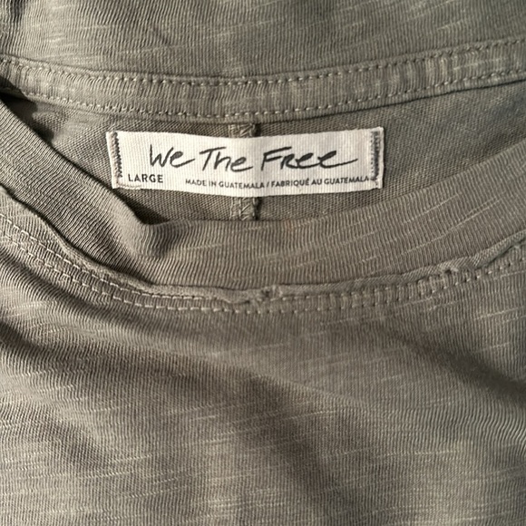 Free People We The Free Arden Long Sleeve Shirt Washed Army NWOT Size Large - Picture 6 of 8